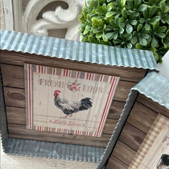 Rustic Farmhouse Cottage Shabby Chic tabletop/Wall Art Set with wood and metal - Picture 11 of 16